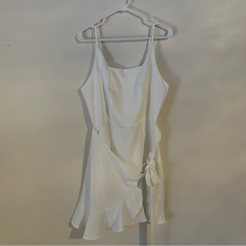 Square Neck Wrap Mini Dress